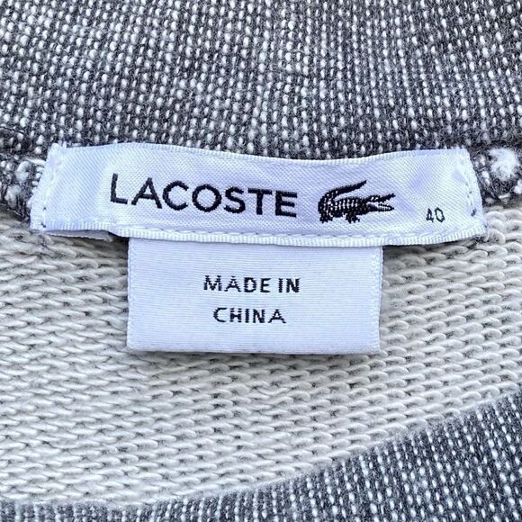 Lacoste Pullover Cowl Neck Hoodie Size 40 (M) Color Heather Gray EUC! - Picture 3 of 6